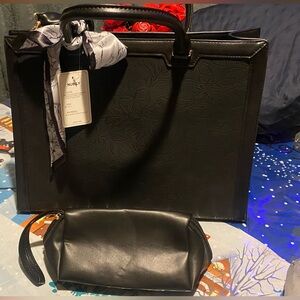 Nubily laptop, tote bag, & pouch floral embossed pattern